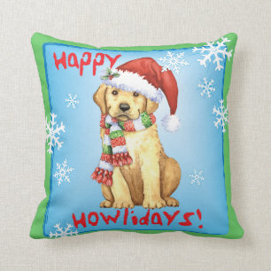Cojín Decorativo Laboratorio amarillo feliz de Howlidays