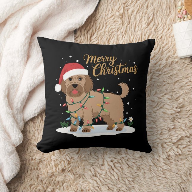 Cojín Decorativo Labradoodle Feliz Navidad Graciosa Navidad Perro a (Manta)