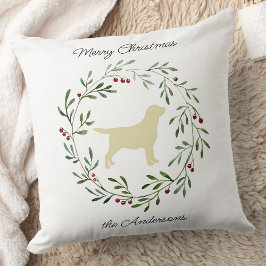 Cojín Decorativo Labrador amarillo Feliz Navidad Labrador Recuperad