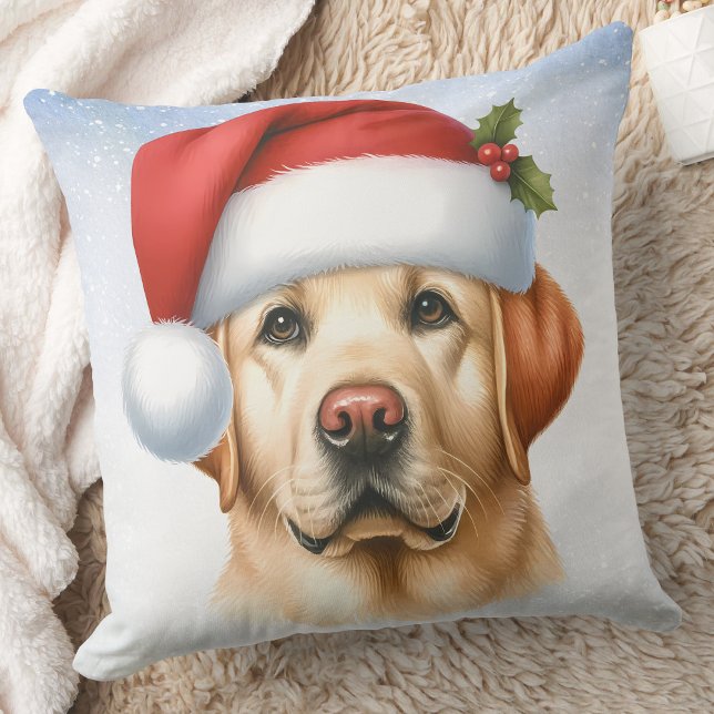 Cojín Decorativo Labrador amarillo Navidades recuperadores Santa Do (Subido por el creador)