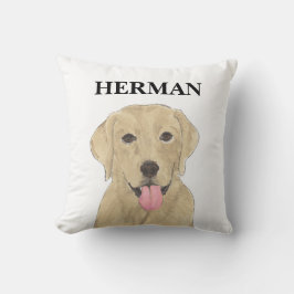 Cojín Decorativo Labrador amarillo personalizado