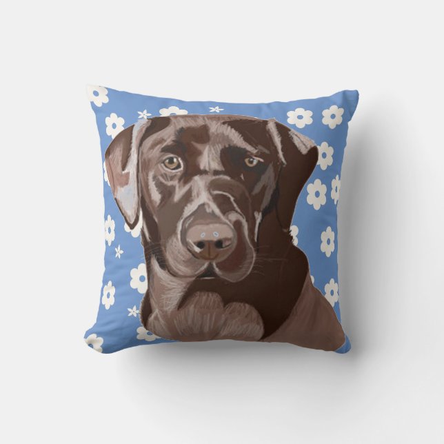 Cojín Decorativo Labrador marrón de chocolate (Anverso)