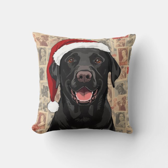 Cojín Decorativo Labrador negro (Anverso)