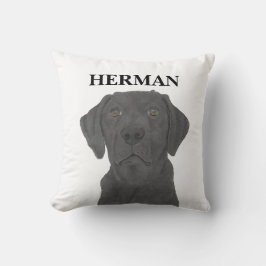 Cojín Decorativo Labrador negro reversible personalizado