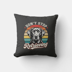 Cojín Decorativo Labrador No Deja de Recuperar Perro Retro