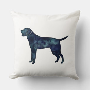 Cojín Decorativo Labrador recuperador de silueta de color de agua n