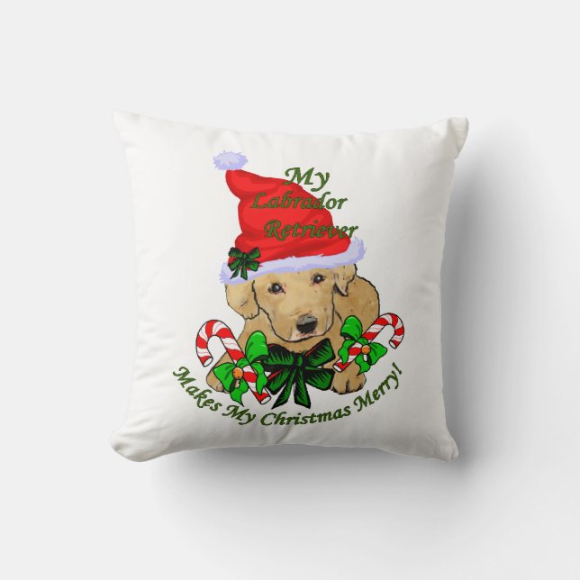 Cojín Decorativo Labrador Recuperador Navidades (Anverso)