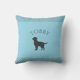 Cojín Decorativo Labrador Retriever Azul Pastel Personalizado