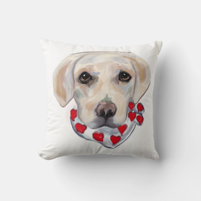 COJÍN DECORATIVO LABRADOR RETRIEVER BLANCO (Anverso)