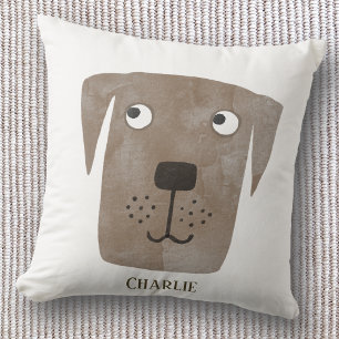Cojín Decorativo Labrador Retriever Chocolate Divertido Perro Nombr