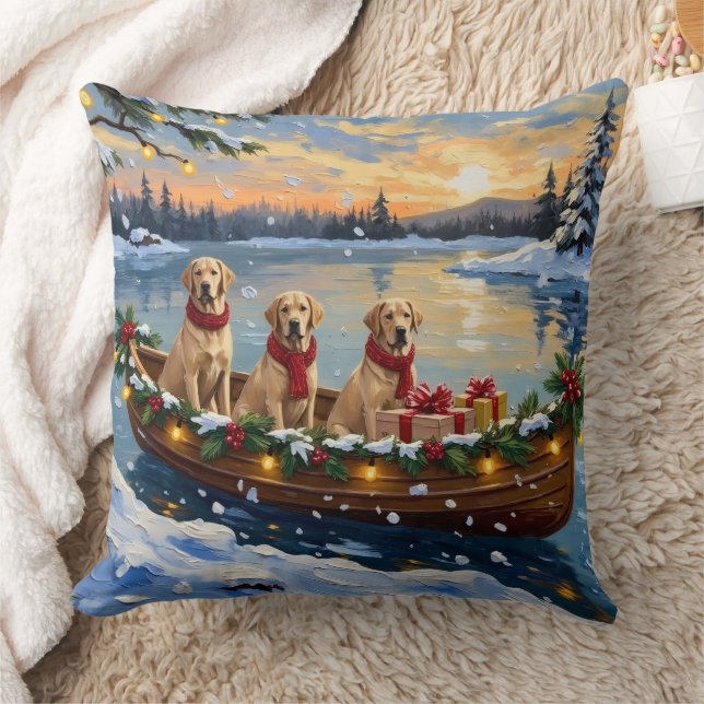 Cojín Decorativo Labrador Retriever Christmas Boat Holiday (Manta)