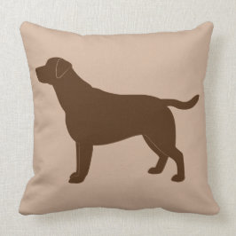 Cojín Decorativo Labrador retriever del chocolate en silueta