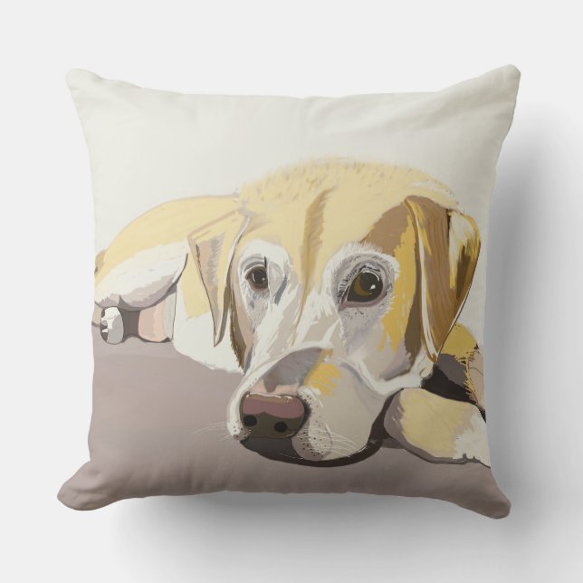 Cojín Decorativo Labrador Retriever dorado (Anverso)