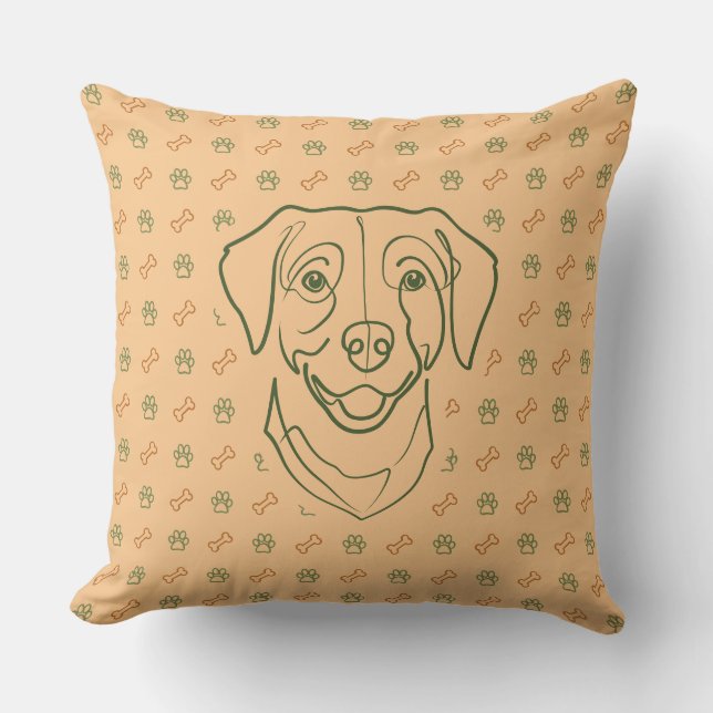 Cojín Decorativo Labrador Retriever. Edición Felicidad! (Anverso)