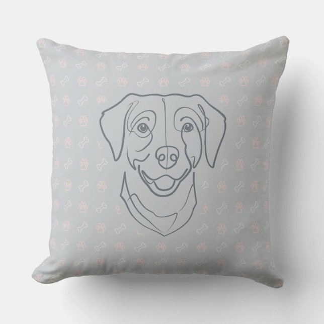 Cojín Decorativo Labrador Retriever. Edición Felicidad! (Anverso)