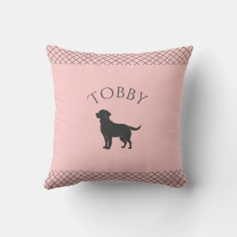 Cojín Decorativo Labrador Retriever Personalizado Rosa Pastel