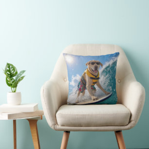 Cojín Decorativo Labrador Retriever surfista