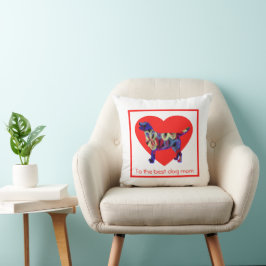 Cojín Decorativo Labrador Silhouette Dog Día de la Madre del Corazó