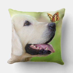 Cojín Decorativo Labrador Y Mariposa