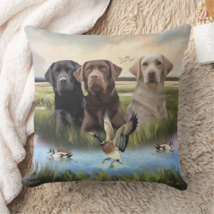 Cojín Decorativo Labradores Retriever, (perros de caza) 