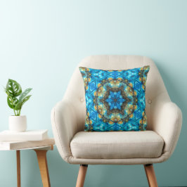 Cojín Decorativo Labradorita Kaleidoscópica "Vidrio Manchado"