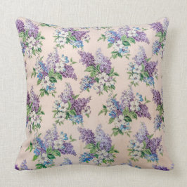 Cojín Decorativo Láceas moradas y de lavanda en fondo de escritorio