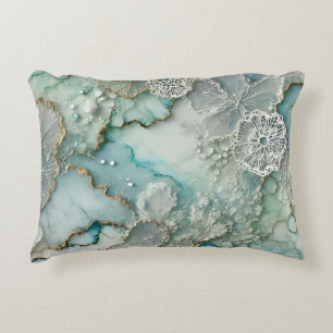 Cojín Decorativo ~LACEY LOU ~ Soft Lacey Aqua Pattern ~