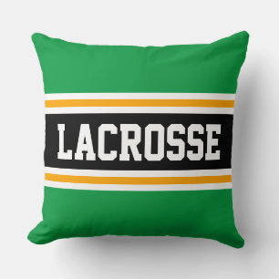 Cojín Decorativo LACROSSE Bandas atléticas negritas verdes amarilla