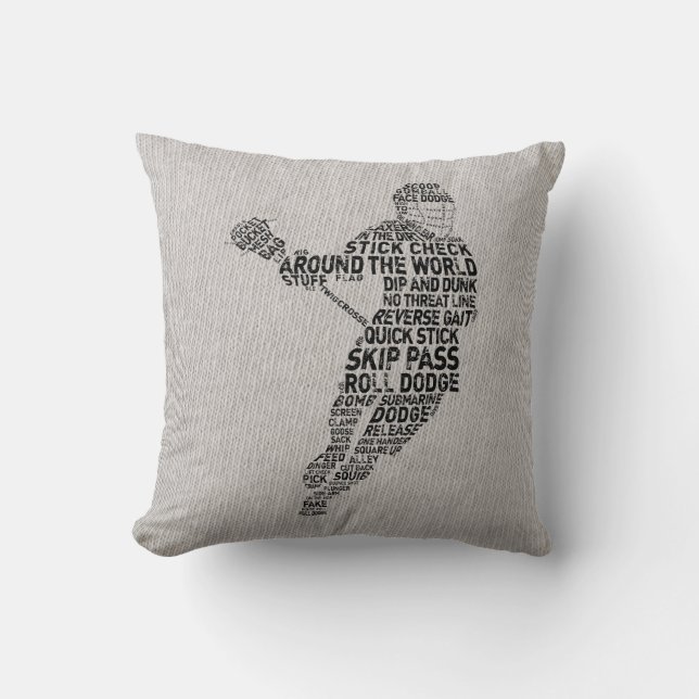 Cojín Decorativo Lacrosse Typografía Diseño Personalizable Pillow (Anverso)