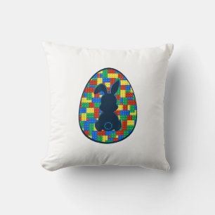 Cojín Decorativo Ladrillos de Construcción Conejo de Pascua Niños N