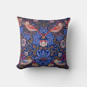 Cojín Decorativo Ladrón de Fresas Morris Lavanda Rosa Púrpura Arte