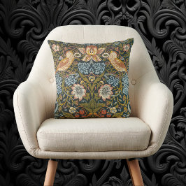 Cojín Decorativo Ladrones de fresa por William Morris, arte vintage