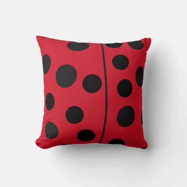 Cojín Decorativo Lady Bug Diseño rojo y negro (Anverso)