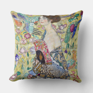 Cojín Decorativo Lady con un fanático, Gustav Klimt