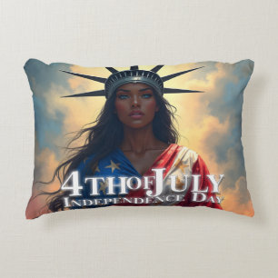 Cojín Decorativo Lady Liberty Reimaginada: Una Nueva Cara de la Lib