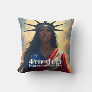 Cojín Decorativo Lady Liberty Reimaginada: Una Nueva Cara de la Lib