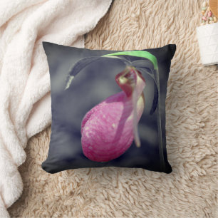 Cojín Decorativo Lady Slipper Flor Color Parcial Negro Y Blanco