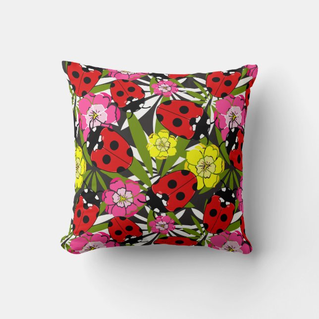 Cojín Decorativo Ladybug Ladybird Cute Childrens Nursery (Anverso)