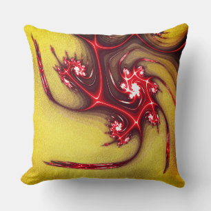 Cojín Decorativo Lagartija rojiza fractal sobre textura suave de oc