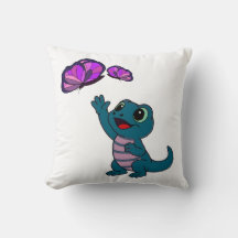 Lagarto de dibujos animados azul claro lindo que a