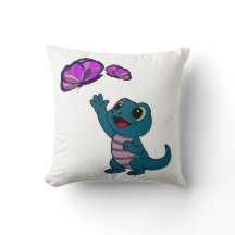 Lagarto de dibujos animados azul claro lindo que a