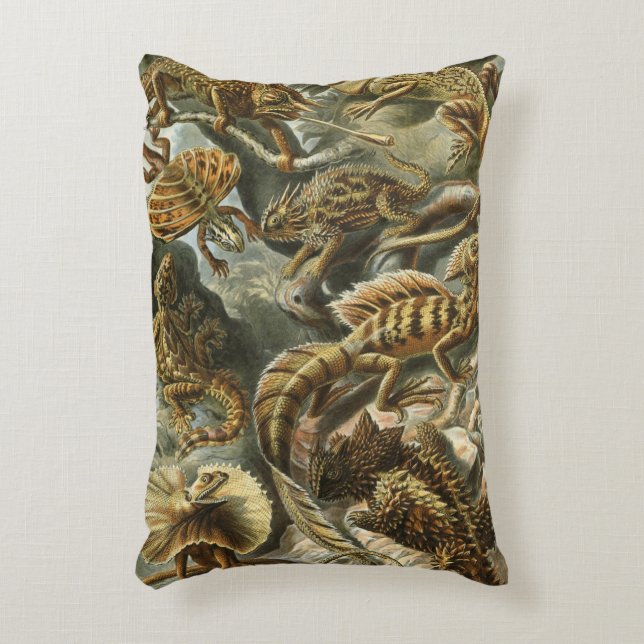 Cojín Decorativo Lagartos por Ernst Haeckel Lacertilia Animal Antig (Frente (Vertical))