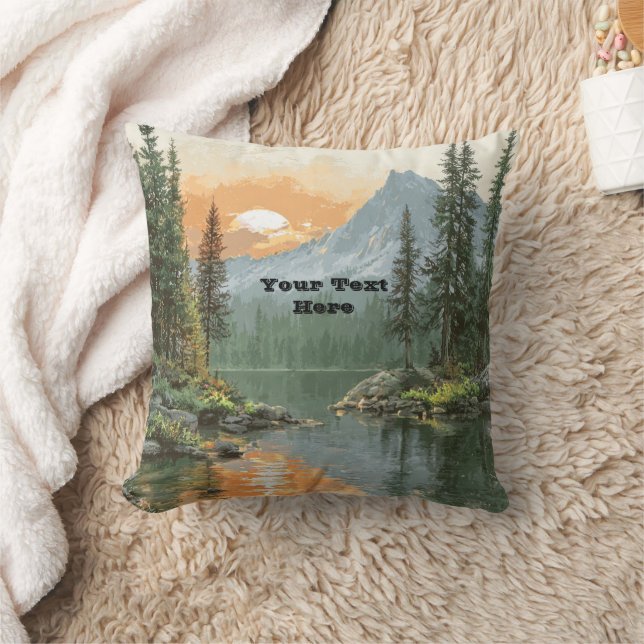 Cojín Decorativo Lago al atardecer (Manta)
