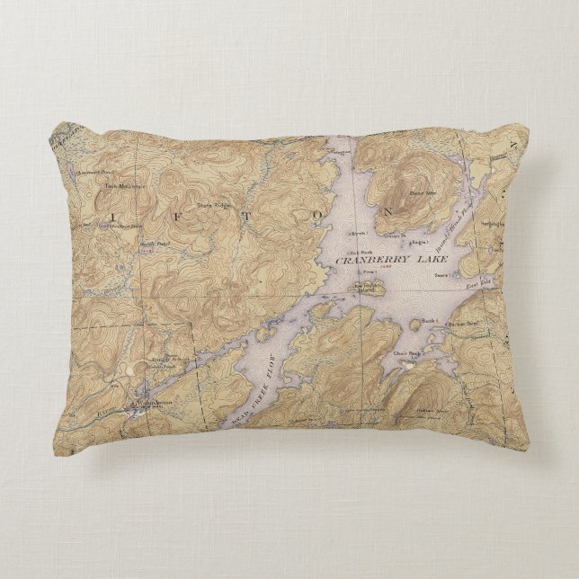 Cojín Decorativo Lago Cranberry, Wanakena, área del río Oswegatchie (Anverso)