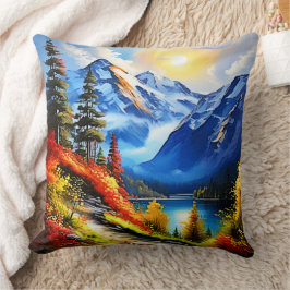 Cojín Decorativo Lago de montaña: Vista panorámica