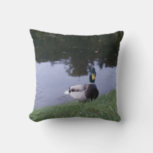Cojín Decorativo Lago de montaña y Pillow del Pato Mallard