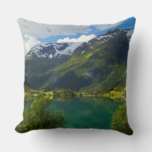 Cojín Decorativo Lago Floen pintoresco, Noruega