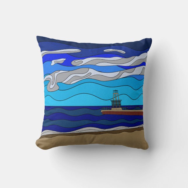 Cojín Decorativo Lago Michigan - Pillow (Anverso)