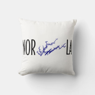 Cojín Decorativo Lago Norris Tennessee Arte de Costa Azul Negro