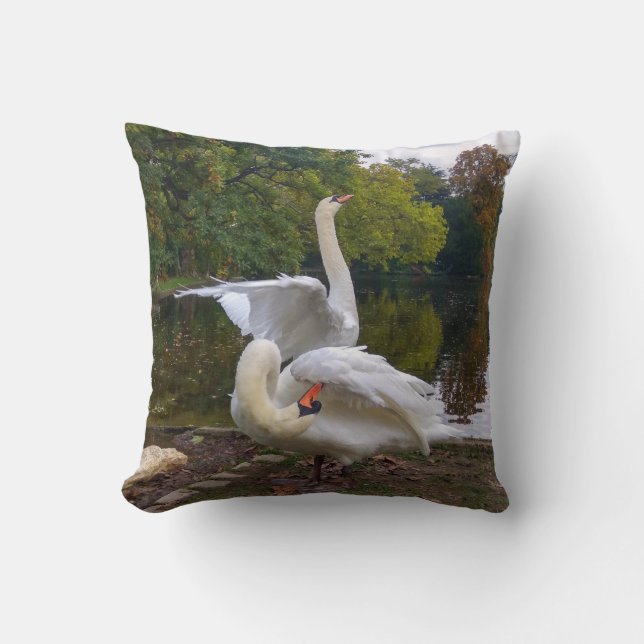 Cojín Decorativo Lago Swan (Anverso)